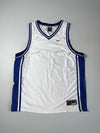 Vintage Nike Blank Basketball Jersey – White & Royal Blue (2XL)