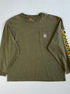 Carhartt Pocket Long Sleeve Tee with Sleeve Logo Print (4Xl)