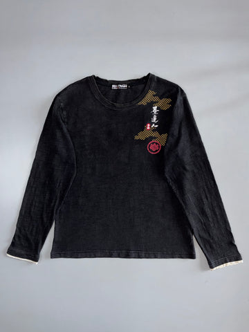 Big Train Osaka Japanese Kanji Long Sleeve T-Shirt | Black (M)