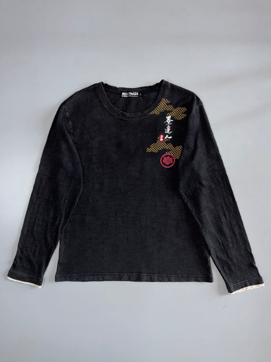 Big Train Osaka Japanese Kanji Long Sleeve T-Shirt | Black (M)
