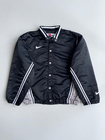 Nike | Satin Snap Bomber Jacket Black White (XL)
