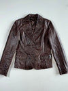 Vintage Brown Leather Blazer Jacket Women’s (S)