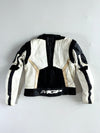 Vintage MGP x Berik Two-Piece Leather Racing Suit – White/Black/Gold  Padd with slider Jacket - (S)  (W:32 | L:38)