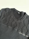Calvin Klein Jeans Cable Knit Panel Sweater – Black (L)
