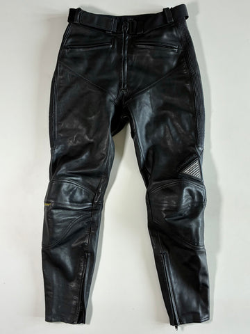 Streetline Black Leather Motorcycle Pants (W:30|L:39)
