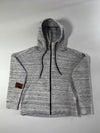 Adidas Grey Melange Full-Zip Hoodie with Patch Detail (M)