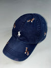 Vintage Polo Ralph Lauren Navy Dog Embroidered Cap (Adjustable)