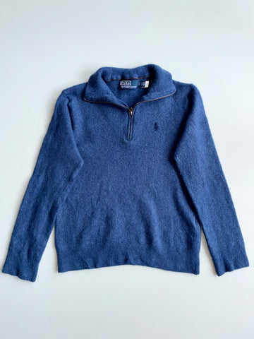 Polo by Ralph Lauren Navy Quarter-Zip Knit Sweater (XS)