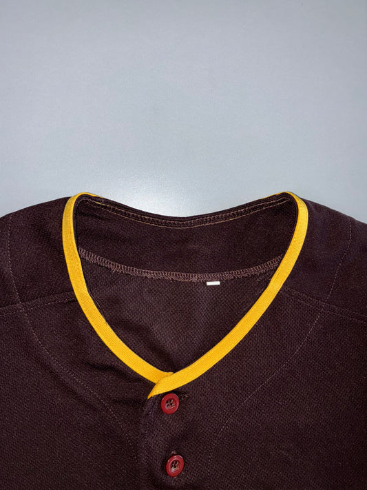 Pittsburgh Pirates Fully Embroidered MLB Baseball Jersey
Brown & Gold — Button-Up Alternate (L)