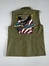 Vintage Utility Cargo Vest with Racing Patches (Mini / Eden Rock Grand Prix – Olive Khaki (S)
