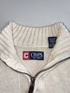 Chaps Ralph Lauren Cream Quarter-Zip Knit Sweater | Size (2XL)