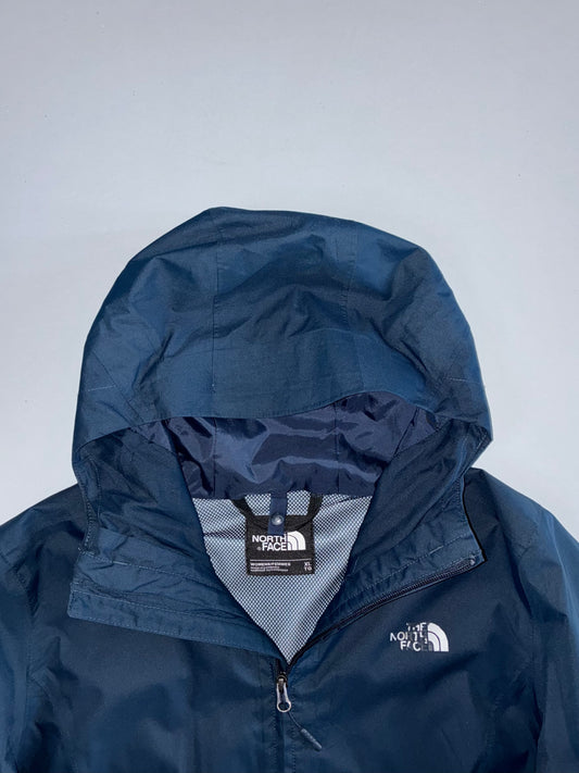 The North Face DryVent Hooded Rain Jacket | Navy Blue Waterproof Zip-Up Windbreaker (XL)
