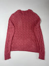 Polo Ralph Lauren Pink/Salmon Cable Knit Crewneck Sweater (M)