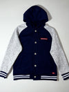Dickies Navy & Grey Varsity Hoodie Jacket – Button-Up, (L)