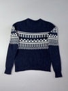 Fred Perry Fair Isle Geometric Knit Sweater – Navy (XS)