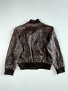 Vera Pelle Brown Leather Bomber Jacket, Made in Italy (L/XL)