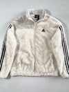 Vintage Adidas Cream Sherpa Fleece Zip-Up Jacket (S)