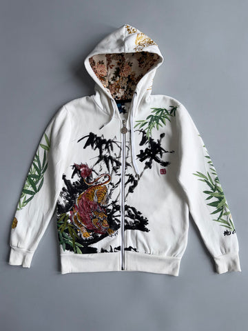 Nippon Blue Japanese Tiger Embroidered Rare Statement Piece (M)