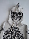 ASNDSP | Grey Skeleton Print Zip Hoodie | (S)