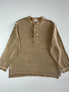 Vintage Calvin Klein Jeans Tan Henley Long Sleeve Shirt (XL)
