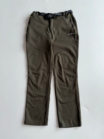 Coiffinea Olive Fleece Lined Softshell Hiking Pants (W:35) (L:41)