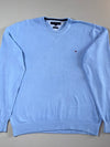 Tommy Hilfiger Premium Cotton Sweater – Sky Blue Crewneck (XL)