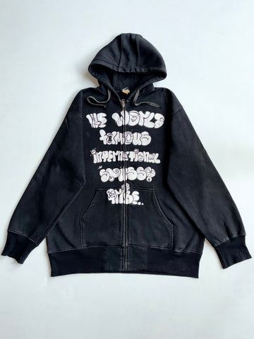 Vintage Stüssy Graphic Zip-Up Hoodie (XL)