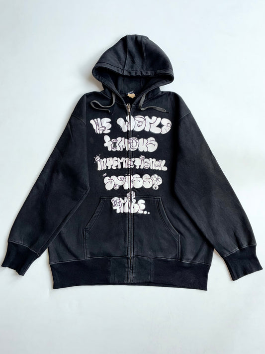 Vintage Stüssy Graphic Zip-Up Hoodie (XL)