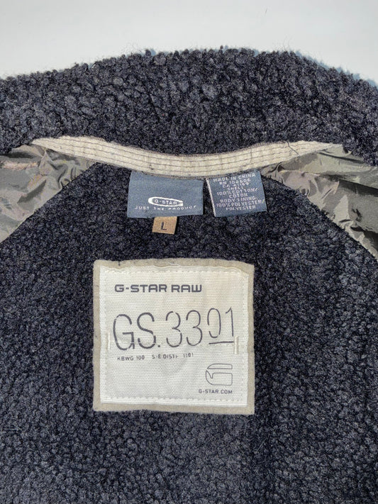 Vintage G-Star Raw GS.3301 Sherpa lined Zip Sweat Jacket (L)