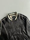 Unrelaxing Design” Satin Souvenir Jacket Black Tiger Embroidered Varsity Bomber (M)