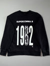 Supercomma B Black "1982" Graphic Crewneck Sweatshirt (S)