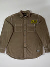 Pull&Bear Streetwear Work Shirt – Olive Contrast Stitch (L)