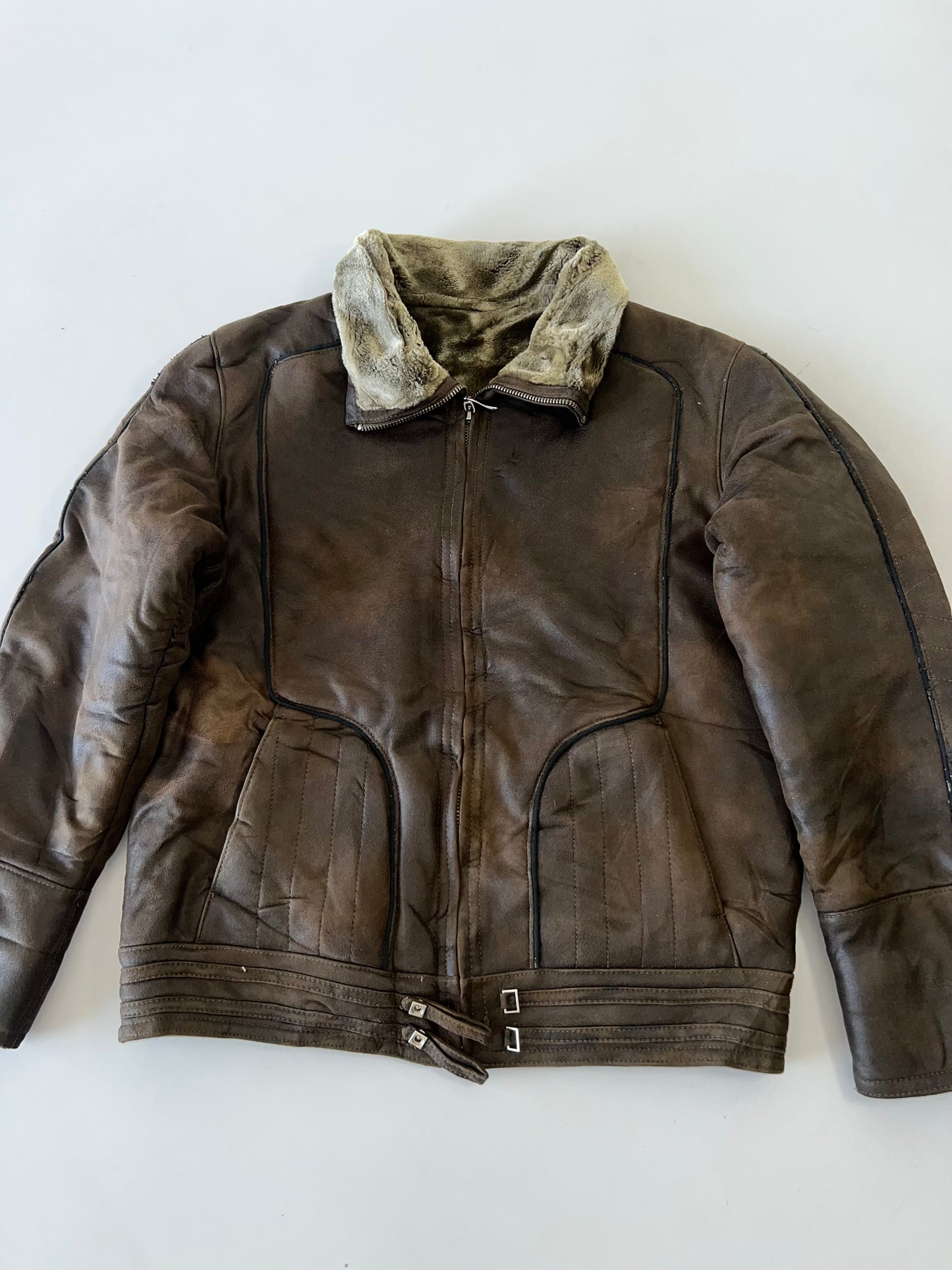 !                                                                                                                                                                                   Ultra Premium Original Leather Jacket Premium wool inside (RARE) (XL)