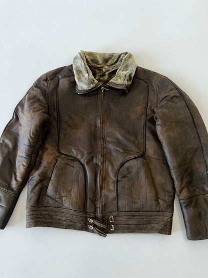 !                                                                                                                                                                                   Ultra Premium Original Leather Jacket Premium wool inside (RARE) (XL)