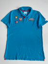 Roots Canada Patchwork Beaver Polo Teal Blue (M)