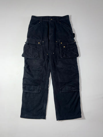 Carhartt Double Knee Carpenter Pants – Faded Black Baggy Workwear (W:33) (L:43)
