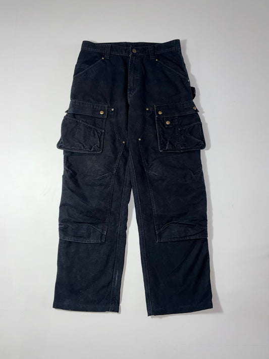 Carhartt Double Knee Carpenter Pants – Faded Black Baggy Workwear (W:33) (L:43)