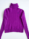 Polo Ralph Lauren Purple Cable Knit Turtleneck Sweater women’s (XS)