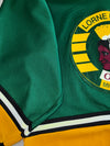 Vintage Lorne Park Ojibwa Mississauga #6 Green Gold Black Canadian Minor Hockey Mesh Jersey (L)