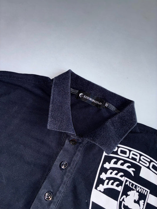 Eden Paulo x Porsche Crest Long Sleeve Polo Black (L)