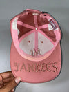 MLB NY Yankees Cap – Dusty Rose with Metallic Logo (Adjustable)
