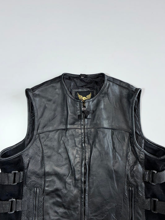 Tactical Style Genuine Leather Vest (2XL)