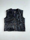 Vintage K'era Black Leather Zip-Up Utility Vest (XL)