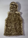 Faux Fur Hooded Sleeveless Vest (S)