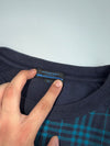 Vintage Burberry London Blue Label Nova Check Panel Long Sleeve Tee (XL)