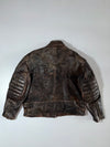 Vintage Brown Pure Leather Motorcycle Heavy Jacket (XL)