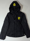 Ferrari Scuderia Shield Logo Hooded Puffer Jacket Detachable Cap & Sleeve – Black (S)
