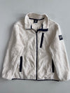 Black Yak Cream Sherpa Fleece Zip Jacket with Navy Trim (L)
