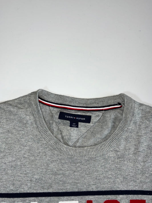 Tommy Hilfiger Spellout Knit Sweater – Grey, Men’s(M)