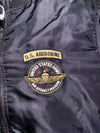 Vintage Military Patch Bomber Jacket “U.S. Airborne” – Black, One (M/L)